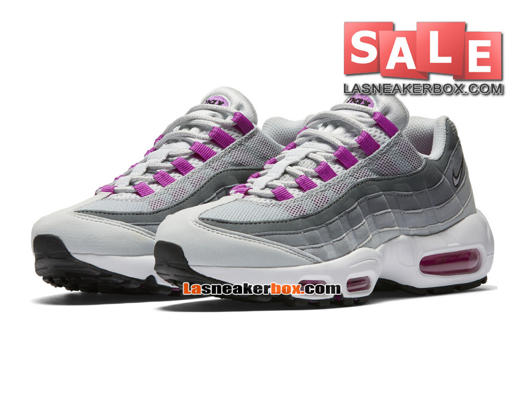 air max 95 femme violet et blanche,Nike Air Max 95 Blanche Grise Violette et Verte Chaussures